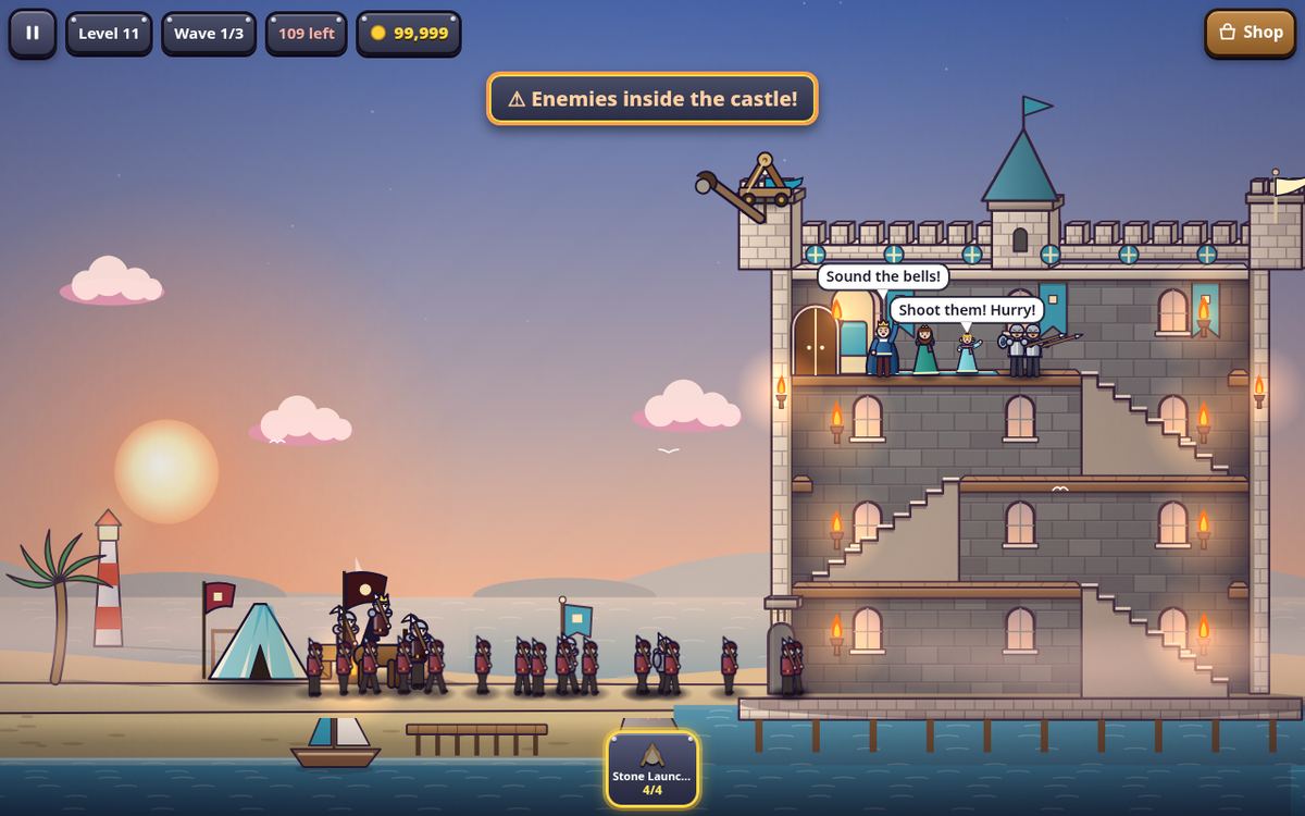 Rajyam World 2 night forest fortress